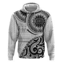 New Zealand White Maori Koru Simple Style Zip Hoodie LT05 Pullover Hoodie White - Polynesian Pride