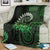 New Zealand Maori Koru Fern Blanket Spiral Polynesian Style Green