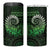 New Zealand Maori Koru Fern 4 in 1 Can Cooler Tumbler Spiral Polynesian Style Green