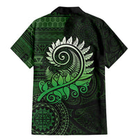 New Zealand Maori Koru Fern Family Matching Mermaid Dress and Hawaiian Shirt Spiral Polynesian Style Green LT05 - Polynesian Pride