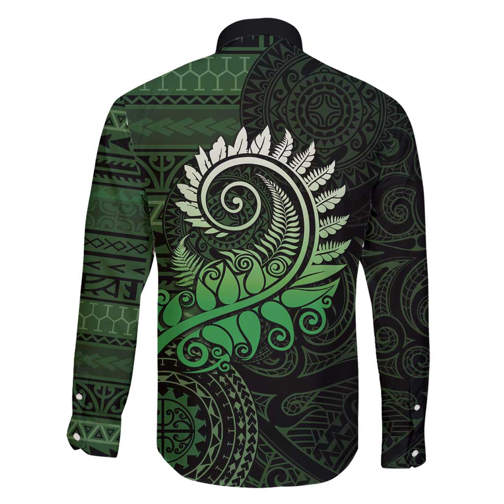 New Zealand Maori Koru Fern Family Matching Short Sleeve Bodycon Dress and Hawaiian Shirt Spiral Polynesian Style Green LT05 - Polynesian Pride