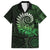 New Zealand Maori Koru Fern Hawaiian Shirt Spiral Polynesian Style Green