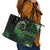 New Zealand Maori Koru Fern Leather Tote Bag Spiral Polynesian Style Green