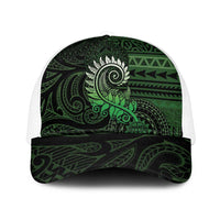 New Zealand Maori Koru Fern Mesh Trucker Cap Spiral Polynesian Style Green - Polynesian Pride