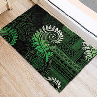 New Zealand Maori Koru Fern Rubber Doormat Spiral Polynesian Style Green