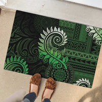 New Zealand Maori Koru Fern Rubber Doormat Spiral Polynesian Style Green
