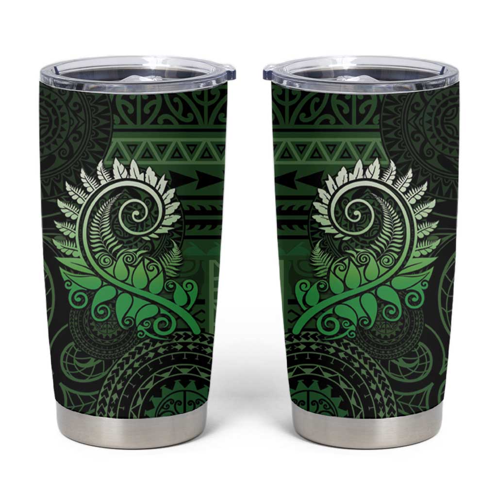 New Zealand Maori Koru Fern Tumbler Cup Spiral Polynesian Style Green