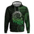 New Zealand Maori Koru Fern Zip Hoodie Spiral Polynesian Style Green
