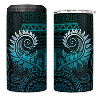 New Zealand Maori Koru Fern 4 in 1 Can Cooler Tumbler Spiral Polynesian Style Aqua Gradient LT05 One Size: 16 oz Aqua - Polynesian Pride