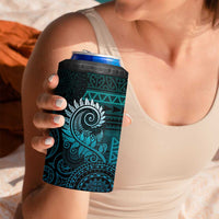 New Zealand Maori Koru Fern 4 in 1 Can Cooler Tumbler Spiral Polynesian Style Aqua Gradient LT05 - Polynesian Pride