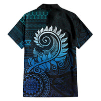 New Zealand Maori Koru Fern Family Matching Short Sleeve Bodycon Dress and Hawaiian Shirt Spiral Polynesian Style Aqua Gradient LT05 - Polynesian Pride