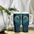 New Zealand Maori Koru Fern Tumbler With Handle Spiral Polynesian Style Aqua Gradient