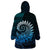 New Zealand Maori Koru Fern Wearable Blanket Hoodie Spiral Polynesian Style Aqua Gradient