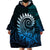 New Zealand Maori Koru Fern Wearable Blanket Hoodie Spiral Polynesian Style Aqua Gradient