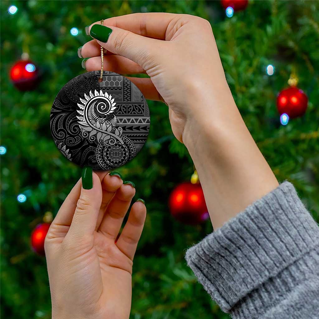 New Zealand Maori Koru Fern Ceramic Ornament Spiral Polynesian Style Gray