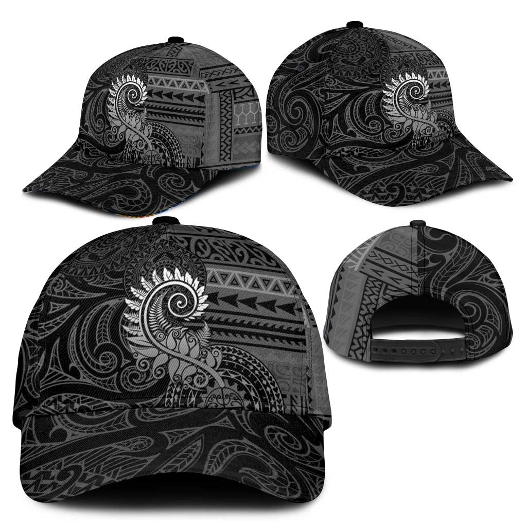 New Zealand Maori Koru Fern Classic Cap Spiral Polynesian Style Gray - Polynesian Pride