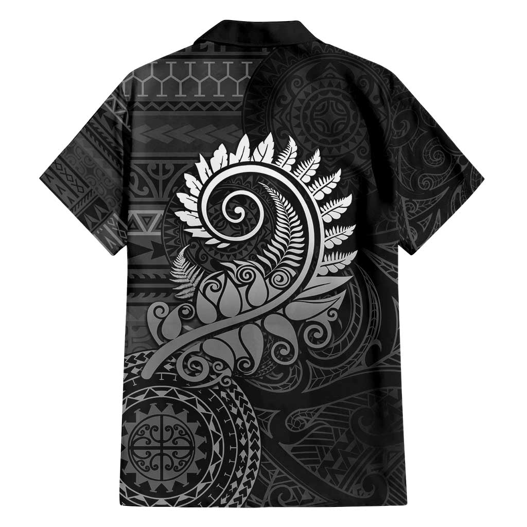 New Zealand Maori Koru Fern Family Matching Long Sleeve Bodycon Dress and Hawaiian Shirt Spiral Polynesian Style Gray LT05 - Polynesian Pride