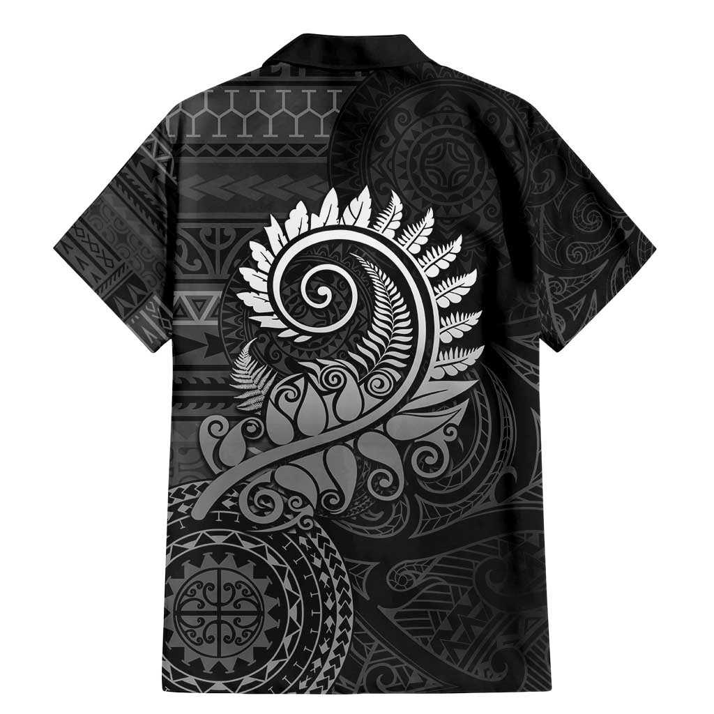 New Zealand Maori Koru Fern Family Matching Mermaid Dress and Hawaiian Shirt Spiral Polynesian Style Gray LT05 - Polynesian Pride