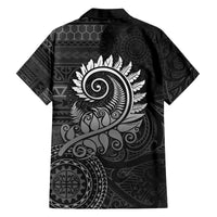 New Zealand Maori Koru Fern Family Matching Puletasi and Hawaiian Shirt Spiral Polynesian Style Gray LT05 - Polynesian Pride