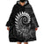 New Zealand Maori Koru Fern Wearable Blanket Hoodie Spiral Polynesian Style Gray