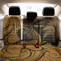 Personalised New Zealand Gold Darts Back Car Seat Cover Maori Fern Curve Style