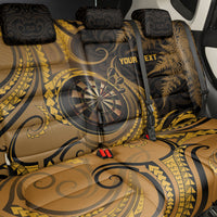 Personalised New Zealand Gold Darts Back Car Seat Cover Maori Fern Curve Style