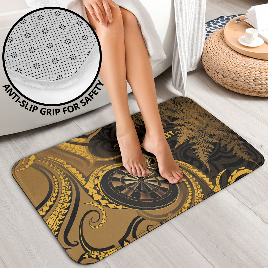 Personalised New Zealand Gold Darts Bathroom Set Maori Fern Curve Style