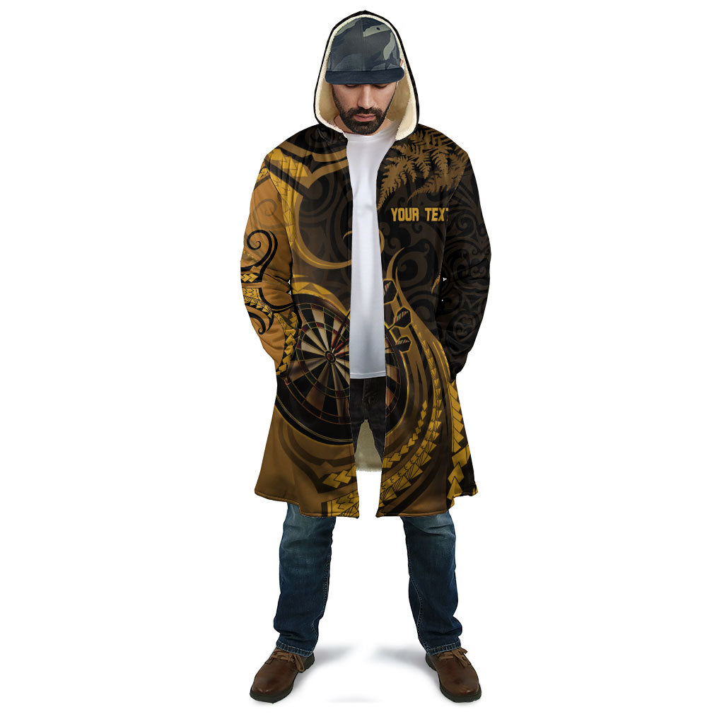 Personalised New Zealand Gold Darts Cloak Maori Fern Curve Style