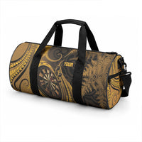 Personalised New Zealand Gold Darts Duffle Bag Maori Fern Curve Style