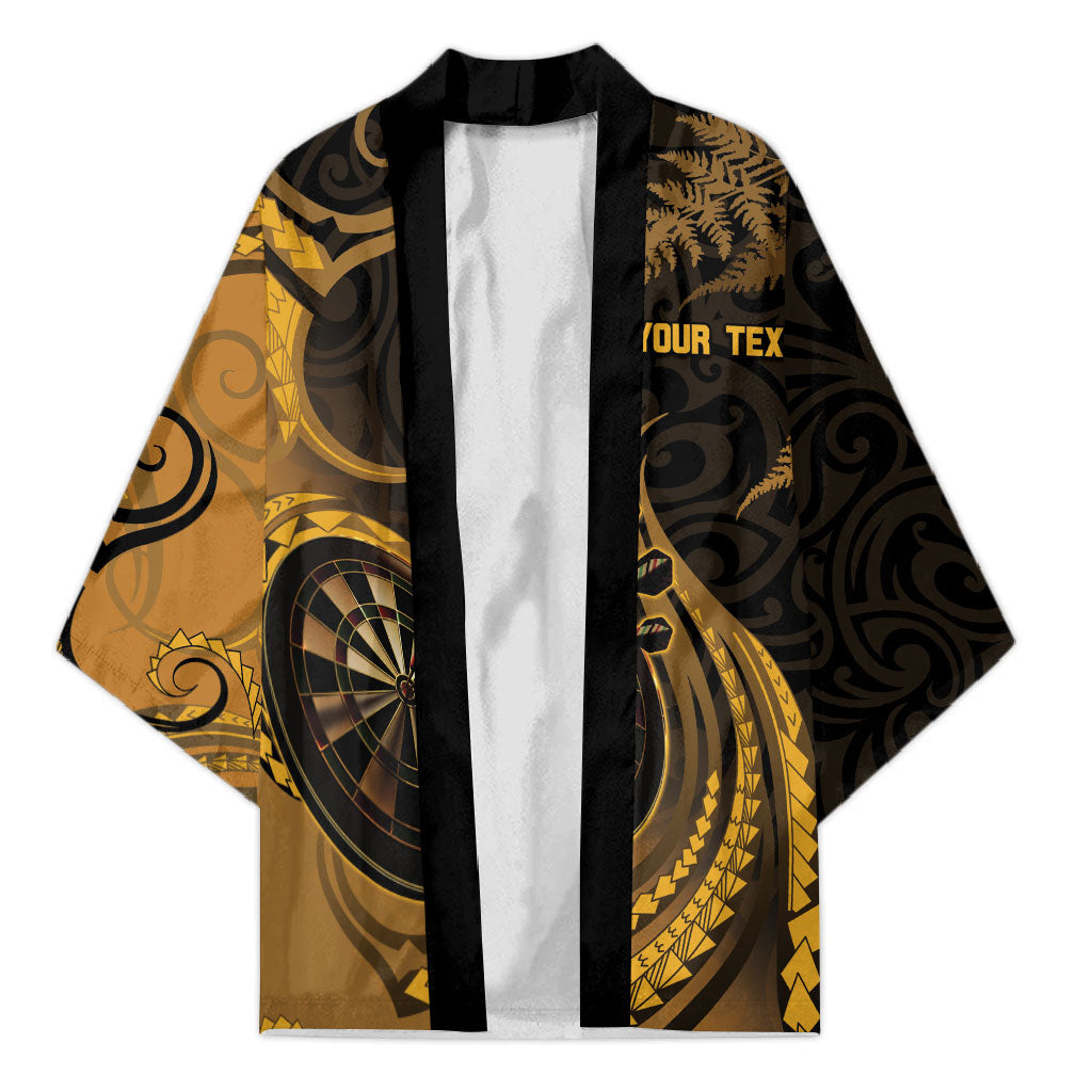 Personalised New Zealand Gold Darts Kimono Maori Fern Curve Style