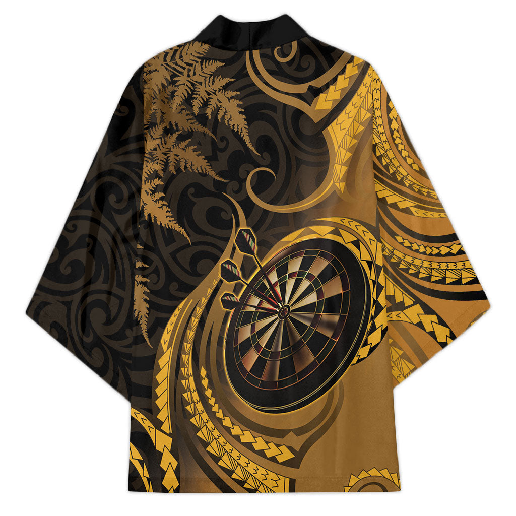 Personalised New Zealand Gold Darts Kimono Maori Fern Curve Style