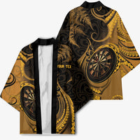 Personalised New Zealand Gold Darts Kimono Maori Fern Curve Style