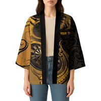 Personalised New Zealand Gold Darts Kimono Maori Fern Curve Style