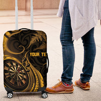 Personalised New Zealand Gold Darts Luggage Cover Maori Fern Curve Style