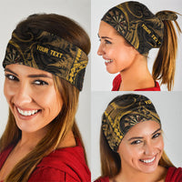 Personalised New Zealand Gold Darts Neck Gaiter Maori Fern Curve Style