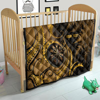 Personalised New Zealand Gold Darts Quilt Maori Fern Curve Style