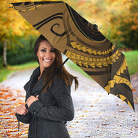 Personalised New Zealand Gold Darts Umbrella Maori Fern Curve Style