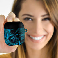 Personalised New Zealand Turquoise Darts AirPods Case Maori Fern Curve Style
