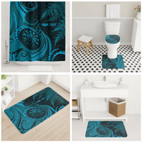 Personalised New Zealand Turquoise Darts Bathroom Set Maori Fern Curve Style