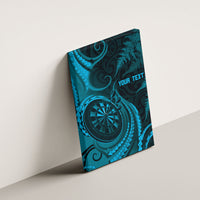 Personalised New Zealand Turquoise Darts Canvas Wall Art Maori Fern Curve Style