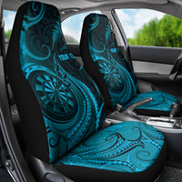 Personalised New Zealand Turquoise Darts Car Seat Cover Maori Fern Curve Style