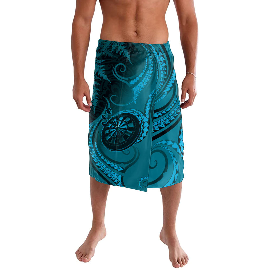New Zealand Turquoise Darts Lavalava Maori Fern Curve Style