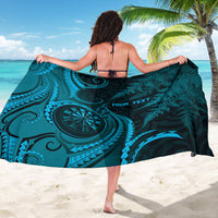 Personalised New Zealand Turquoise Darts Sarong Maori Fern Curve Style