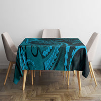 Personalised New Zealand Turquoise Darts Tablecloth Maori Fern Curve Style