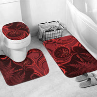 Personalised New Zealand Red Darts Bathroom Set Maori Fern Curve Style