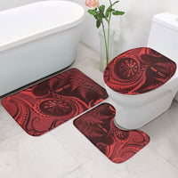 Personalised New Zealand Red Darts Bathroom Set Maori Fern Curve Style
