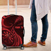 Personalised New Zealand Red Darts Luggage Cover Maori Fern Curve Style