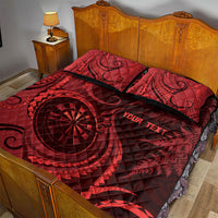 Personalised New Zealand Red Darts Quilt Bed Set Maori Fern Curve Style