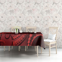 Personalised New Zealand Red Darts Tablecloth Maori Fern Curve Style