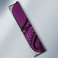 Personalised New Zealand Purple Darts Auto Sun Shade Maori Fern Curve Style